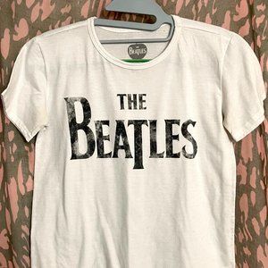 black and white beatles tshirt fitted womens